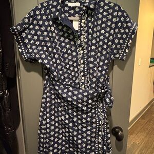 Ann Taylor Navy and White Floral Mini Dress